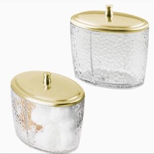 Gold and Clear Hammered Canisters